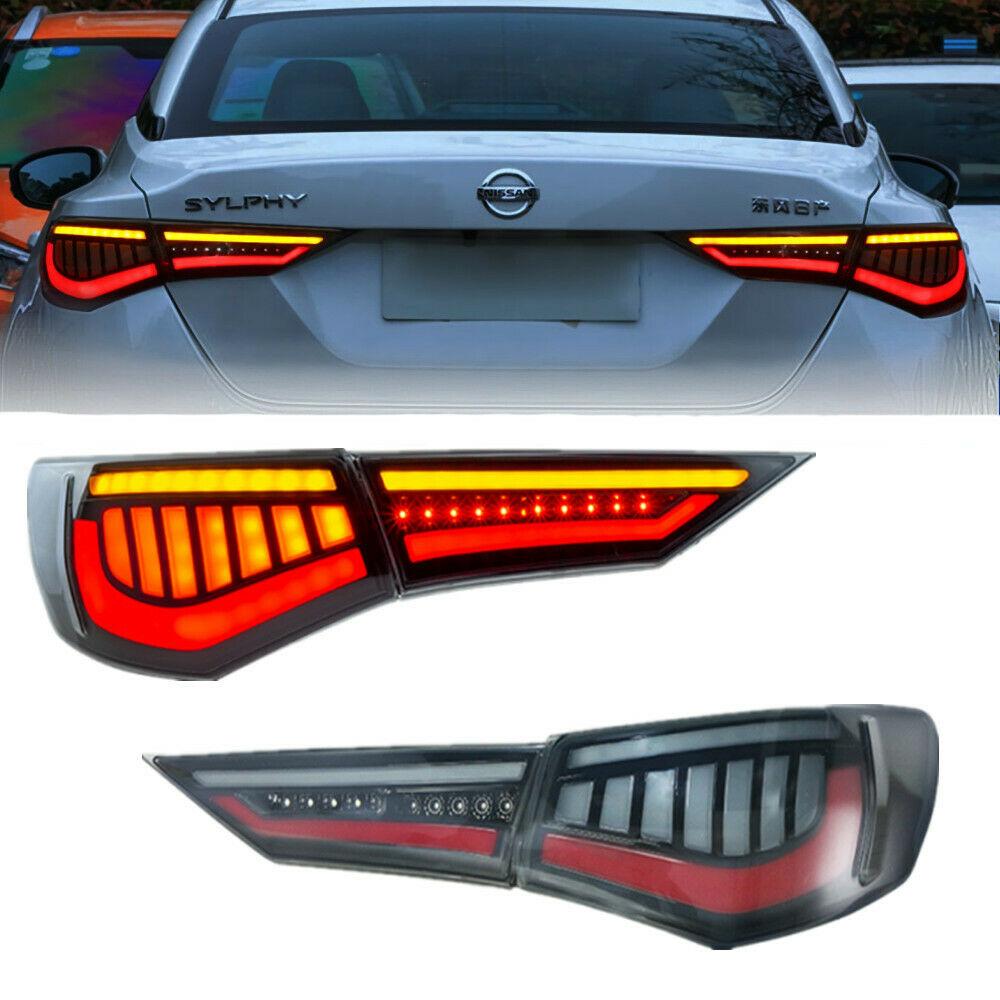 LED Smoked Tail Lights For Nissan Sentra Sylphy Pulsar 2019 2020 2021 Rear Lamps